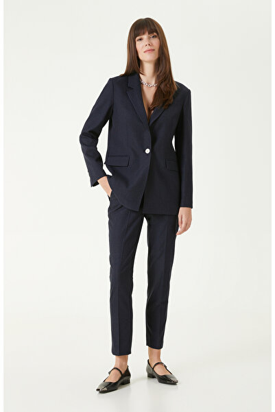 Network Lacivert Çizgili Pantolon