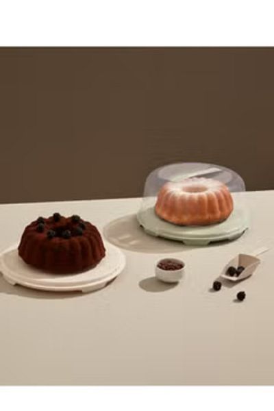 Dünya Plastic Cake Plate with Cover 30 CM