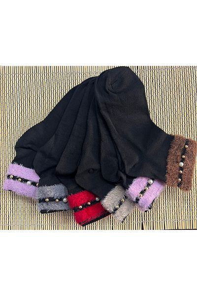 Leement socks Дамски чорапи с мъниста и брада, 6 чифта, цветни памучни