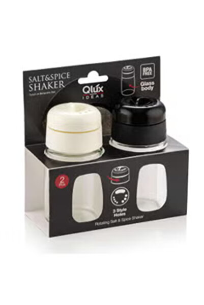 Qlüx مجموعة فاخرة من الملح والفلفل الزجاجي