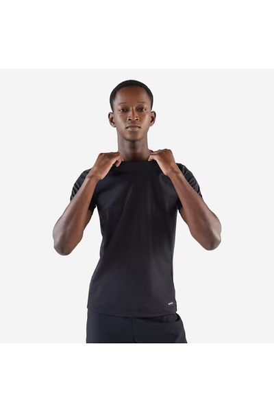 Decathlon KIPRUN Dry 100 Ανδρικό Μαύρο Αθλητικό Μπλουζάκι για τρέξιμο