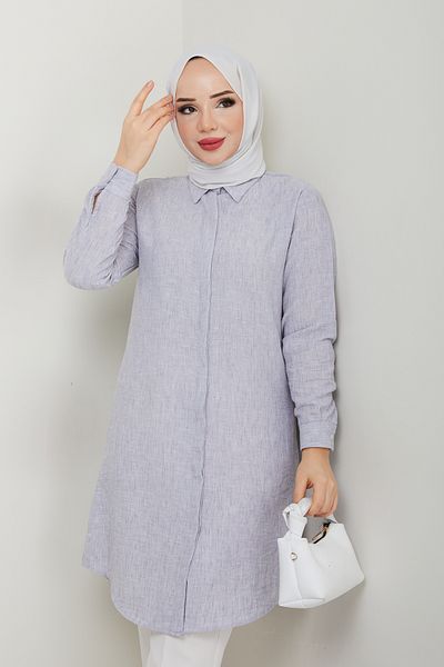 Kirazgym Linen Fabric Long Shirt Tunic