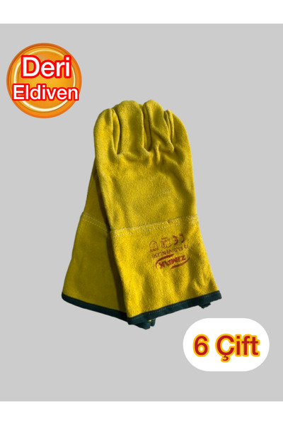 zimak EL-152 Sarı Kaynakçı Deri Eldiveni Pro (6 Çift)