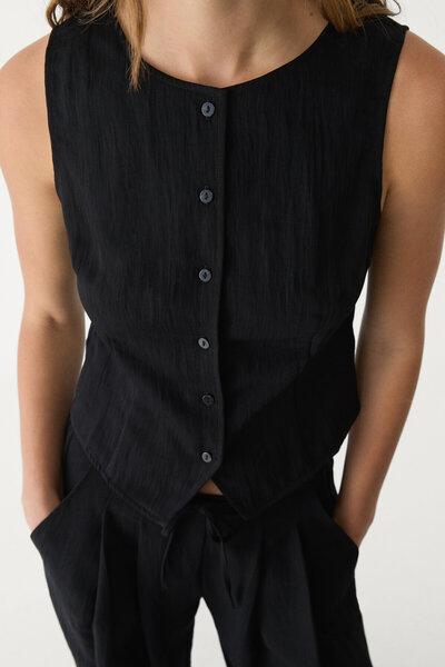 Stradivarius Textured top with buttons