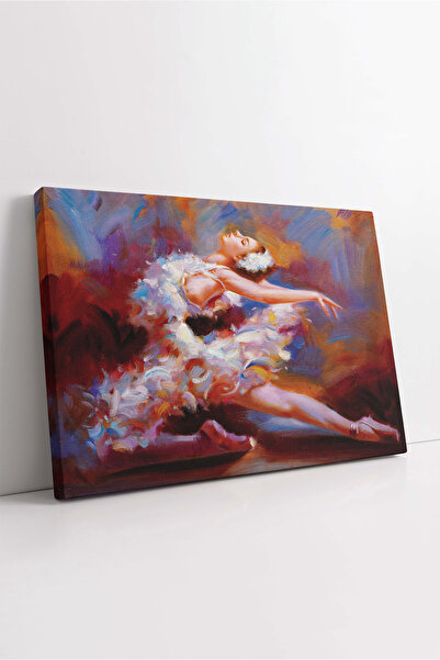 KOSS Dijital Balerina în rochie albă, dansând, pictură decorativă orizontală ...