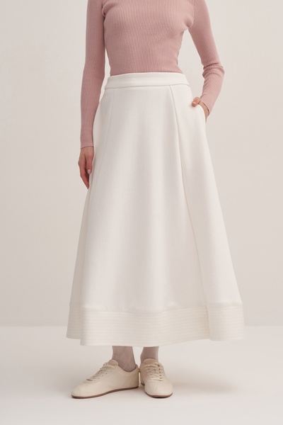 EBU Prive Ecru Women &Apos; S Skirt - Steel Knitted, Flounces and Parts