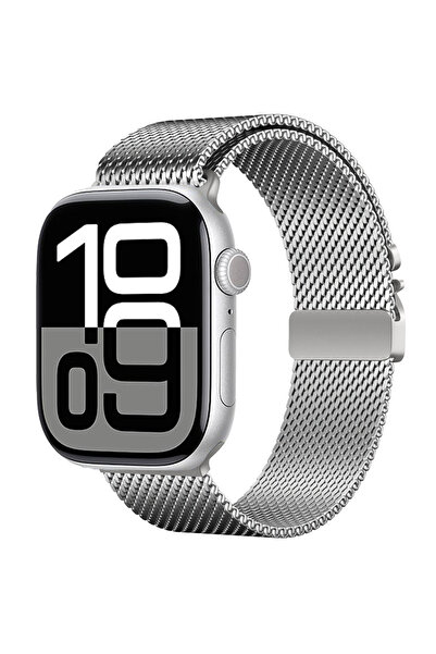 UnDePlus Apple Watch 10/11 Serisi 42mm Kordon Titanyum Kelebek Klipsli Milano...