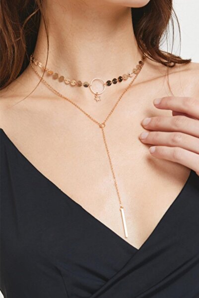 New Obsessions قلادة على شكل نجمة بونو ذهبية اللون