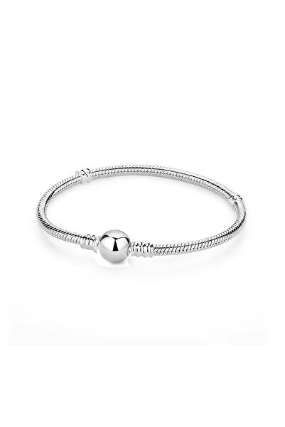 Fubena Yuvarlak Klipsli Gümüş Bileklik Charm Taşıyıcı