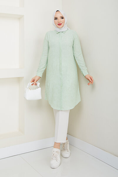 Kirazgym Linen Fabric Long Shirt Tunic