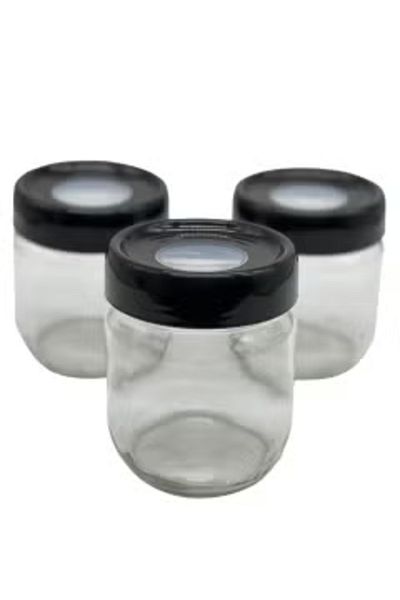 Qlüx QLUX 3 Pcs Glass Jar Set 26X8.7X10.6 MM