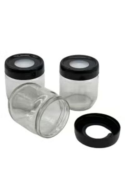 Qlüx QLUX 3 Pcs Glass Jar Set 26X8.7X10.6 MM
