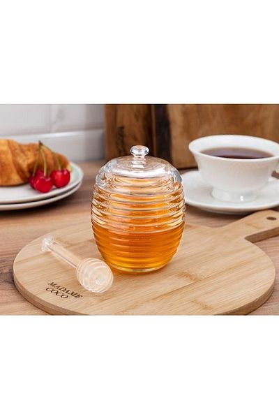 Paşabahçe Γυάλινο βάζο μελιού Madame Coco Lorenzo με κουτάλι - 240ml