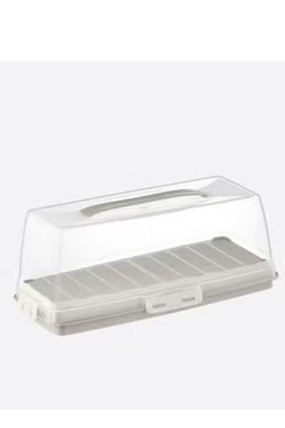 Dünya Plastic Cake Plate with Cover 370x175x140 mm