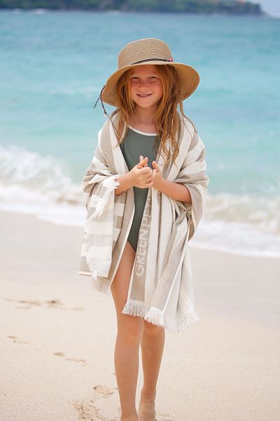 Green Petition Delmor Fit Beige Sand - 76x142 cm, με τσάντα μεταφοράς, φιλική προς το περιβάλλον, πετσέτα θαλάσσης