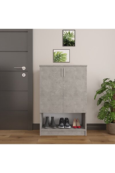 asratrend Asra Trend MDF Retro Taş 2 Kapaklı Ayakkabılık - 4 Raflı, Modern, D...