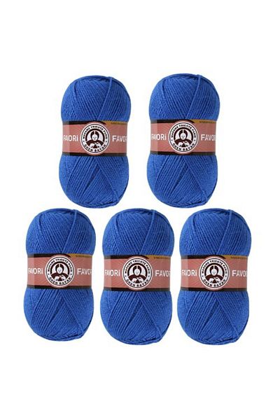 Ören Bayan Pack of 5 Knitted Favourite Knitted - Lanyard Saks Blue (Color Code: 016)