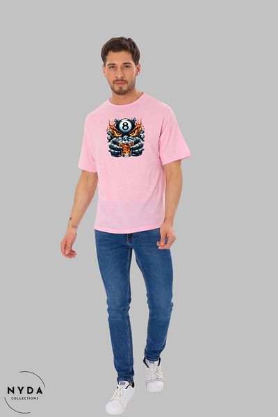 Nyda Collections Unisex Crew Neck Bulk Owl εμπριμέ βαμβακερό μπλουζάκι με κοντό μανίκι