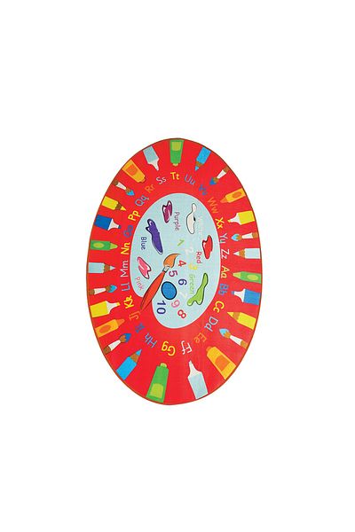 Homelux Children'S Rug Non-Slip, Oval, 140X190, Alphabet 2, Multicolor, Polyester