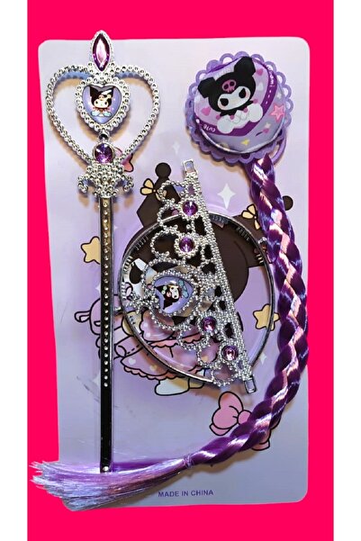 madam shushu Σετ Kuromi με Κομμωτήριο+Στέλεχος+Στέμμα