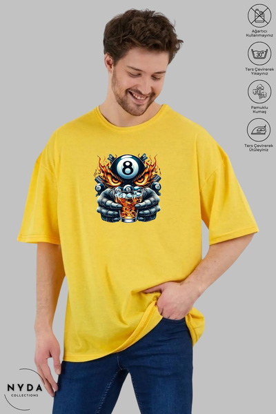 Nyda Collections Unisex majica kratkih rukava sa širokim izrezom, pamučna, sa...