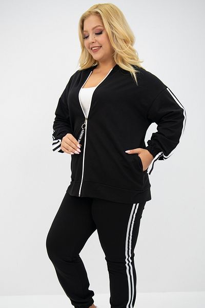 CC STORE Women's Plus Size Hooded Print Detailed Tracksuit Set 8136-25
