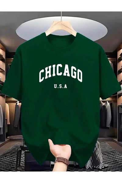 Medinenur Chicago Summer Detailed Basic T-Shirt