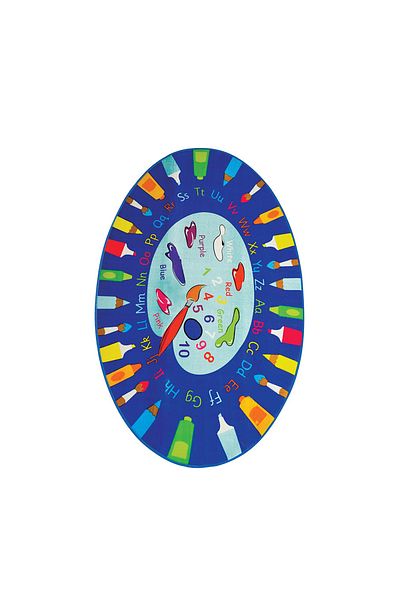 Homelux Children'S Rug Non-Slip, Oval, 140X190, Alphabet 1, Multicolor, Polyester