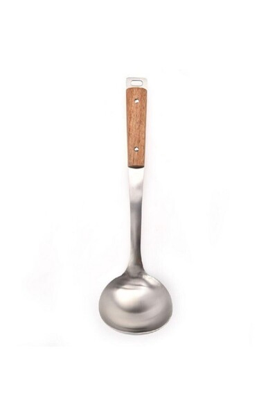 Parfait Stainless Steel Soup Ladle with Acacia Wood Handle