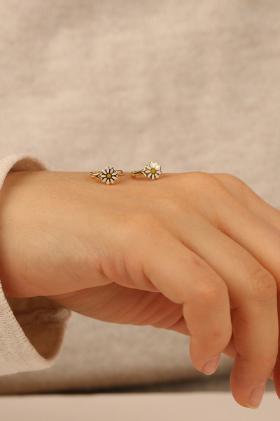 Çgk Çiğdem Gürel Kuyumculuk Papatya Çocuk Altın Küpe