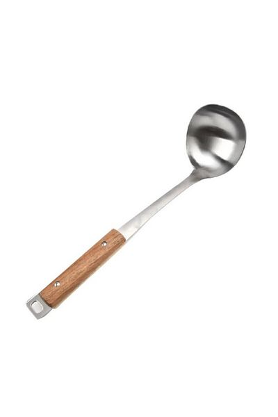Parfait Stainless Steel Soup Ladle with Acacia Wood Handle