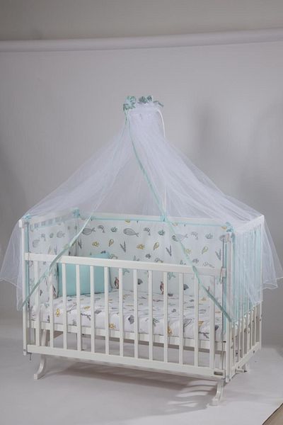 BebeK on For Baby Sleeping Set for 60X120 Crib (Including Pillow, Quilt, Side Protection and Towel)