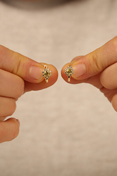 Çgk Çiğdem Gürel Kuyumculuk Taşlı Çocuk Altın Küpe