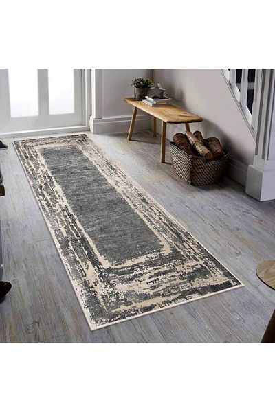 Homelux Oteea Non-Slip Rug, Rectangular, 80X200 Cm, Grey, 60% Cotton