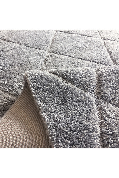 Homelux Courtney Cross Rug, Shaggy, Rectangular, 80X300, Ben Ourain Type, Grey, Polypropylene