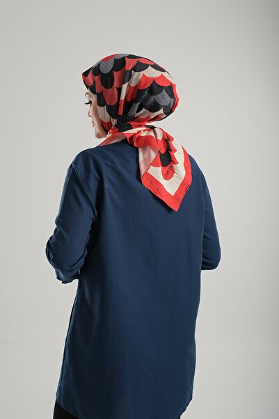 Giverny Bamboo Geometric Digital Printed Red Scarf - 202205 _31