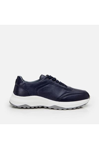 Hotiç Genuine Leather Navy Blue Men's Sports Shoes
