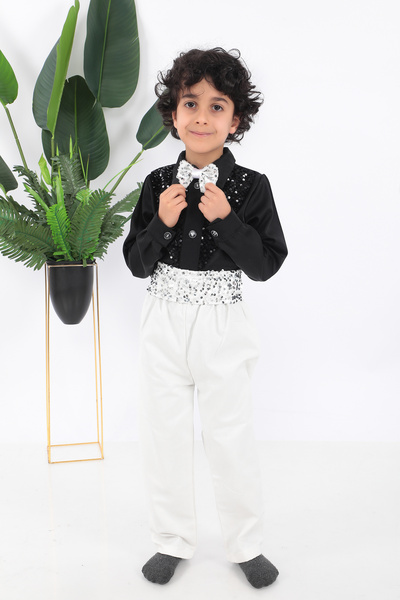 Kadıköy Kostüm Чорно-білий костюм танцюриста для хлопчика