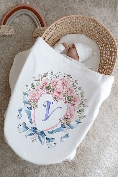 Lilabio 100% Organic Cotton Letter Series - 10 Numbers - Pink Letter V