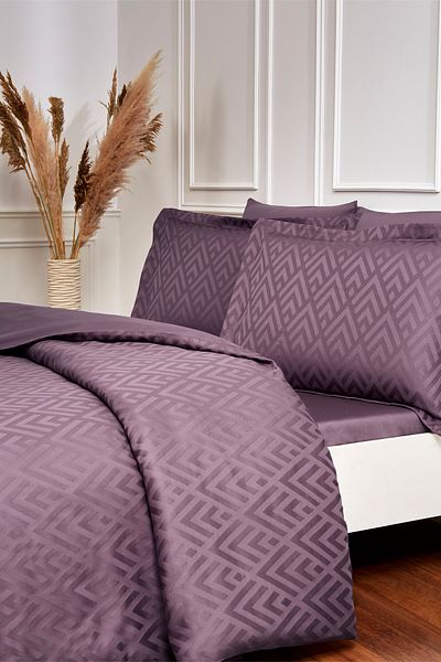 Özdilek Set cuvertură de pilota din satin jacquard cu personalitate geometrică Özdiilek