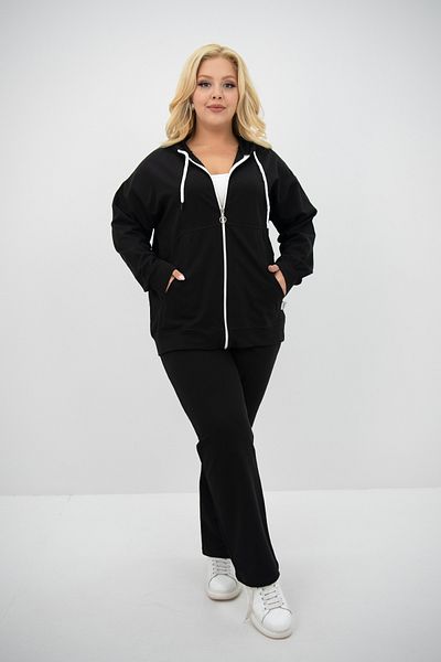 CC STORE Women's Large Size Hooded Pocket Detailed Tracksuit Set 8139-25