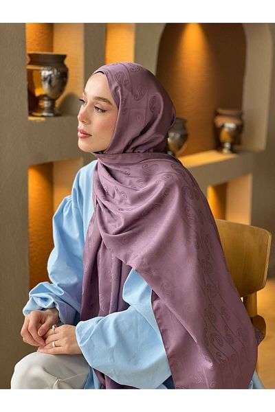 Modakaşmir Şal cu model de migdale din seria Jacquard mătăsos