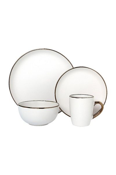 Bien Servi 16-Piece Elegant and Modern Design Stoneware Dinner Set