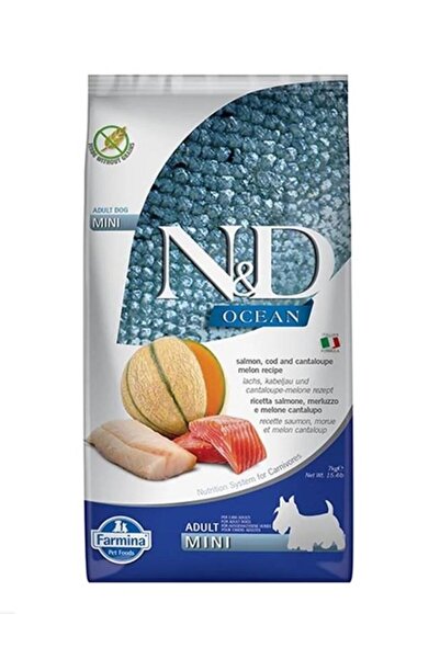 N&D Ocean Somon ve Morina Kavunlu Mini Irk Köpek Maması 2,5 Kg