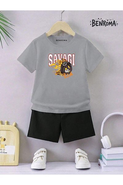 BENROMA Unisex Kids Shorts Set - Character Printed