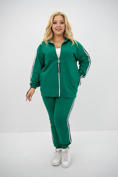 CC STORE Women's Plus Size Hooded Print Detailed Tracksuit Set 8136-25