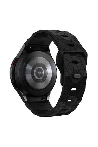 UnDePlus Samsung Galaxy Watch 4 5 6 7 Fe 40 40 44 Classic 42 43 46 47 mm Band Soccer Ball Prism Design Sil