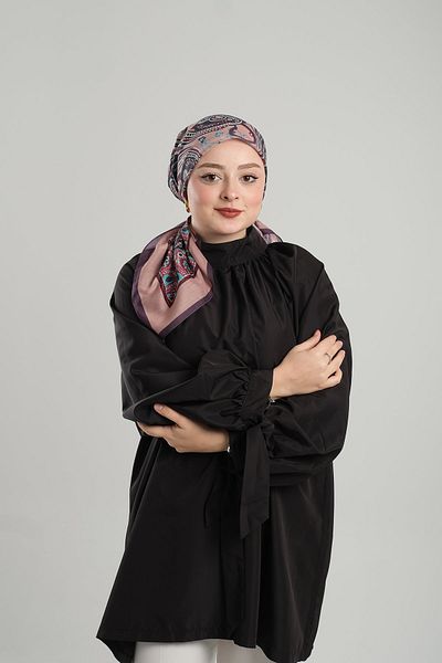 Giverny Ethnic βαμβακερό κασκόλ με σχέδιο σε σκόνη - κομμένες ίνες, ψηφιακή εκτύπωση, 202203 _06