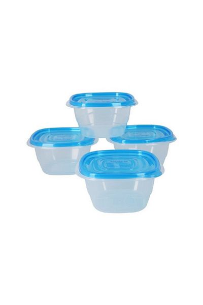 Sistema 4-Piece Take Alongs Easy Stackable Deep Square Food Container Set 1.2 Liter