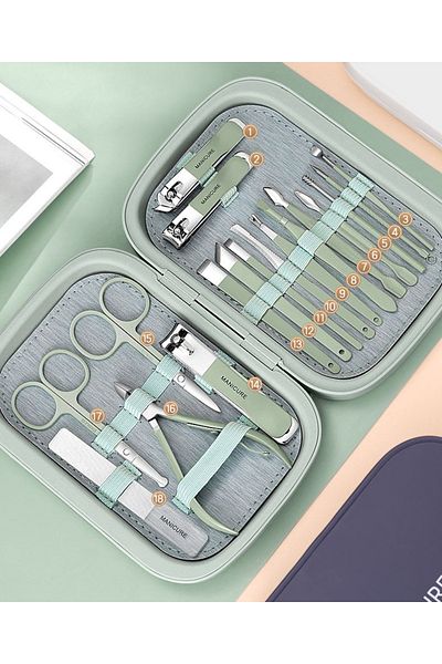 DeftHike 18 Pcs Cuticle Manicure Pedicure Set - Blackhead Removal